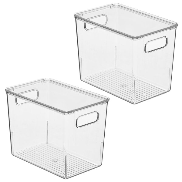 mDesign Plastic Bathroom Storage Bin Box with Handles/Lid Wayfair